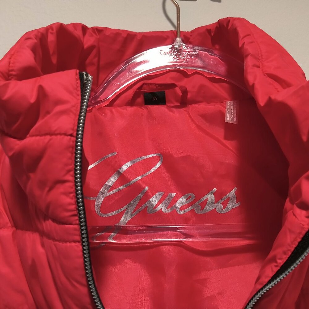 Guess  Women's Red Puffer Vest  Size M - Picture 2 of 7